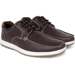 Casual Shoes for Men l Lightweight & Comfortable with Cushioned Insole PU (Polyurethane) Upper TPR Sole Lace-Up Closure