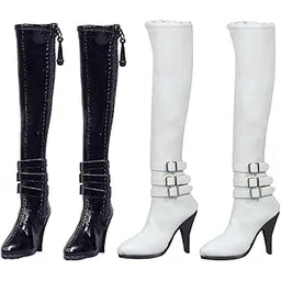 1/6 Women's Zip Up High Heel Long Boot Shoes for 12'' Action s (19774207LRDES)