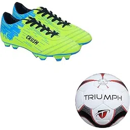 Football Pu M-90 With Gowin Football Shoe Crush Green Cyan Size-7