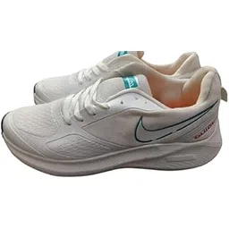 Men’s Lightweight Breathable Sports Sneakers | Comfortable Running & Walking Shoes | Soft Cushioned Sole, Mesh Upper, Anti-Slip Grip | Stylish White Casual Shoes for Gym