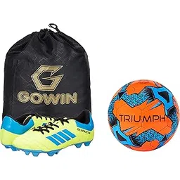Football Pvc Boss Orange With Gowin Football Shoe Destroyer Cyan Size-9