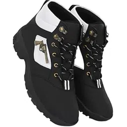 Black High Top Boot For Men By - Auras Shoes