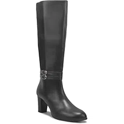 Black Knee-High Block Heel Boots