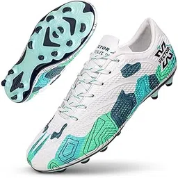 Breeze High-Performance Soccer Studs Fully Embossed Synthetic Upper|Double Colour High Strength TPU Sole Football Shoes Athletic Footwear for Boys Men Players