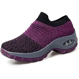 Women's Slip-On Walking Shoes Comfortable Loafers Casual Non-Slip Nursing Fashion Platform Sneakers