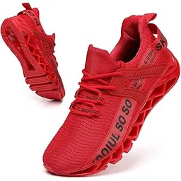 Sport Sneakers for Men mesh Breathable Comfort Athletic Running Walking Shoes Fashion Runner Jogging Shoes Casual Tennis Trainers Size 9.5 Red New