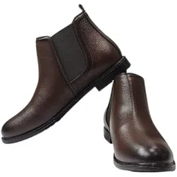 Balansole Original's Men’s Brown Leather Chelsea Boots – Stylish Slip-On Ankle Boots with Comfortable Sole | Perfect for Office, Party & Casual Wear