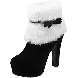 CALANDIS™ Women Platform Faux Suede Ankle Boots Round Toe High Heels Zipper Booties 36 | Womens Shoes