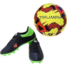 Football Pvc Boss Yellow With Gowin Football Shoe Ace Black Lime Size-9