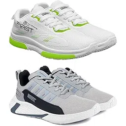 BRUTON Sports Running Shoes Lightweight Lace-up Causal Shoes for Men's & Boy's - Combo Pack of 2