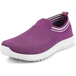 Memory Foam Women's Casual Knitted Slip-On Shoes | Comfortable Lightweight Walking Shoes for Office Travel for Girls and Ladies | Luxe Dark Navy Blue | 4 | Sizes 4-9