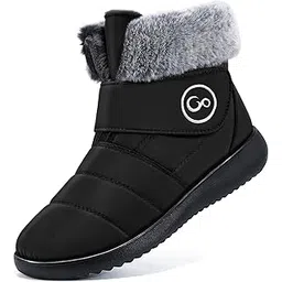 Women Snow Boots Winter Shoes with Fur Lined Warm Slip On Boots for Women Waterproof Booties Comfortable Outdoor Anti Slip Shoes