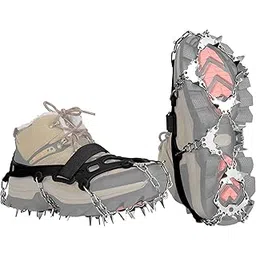 Crampons Ice Cleats Traction Snow Grips for Boots Shoes with 36 Stainless Steel Spikes Anti Slip for Walking,Hiking,Climbing,Fishing and Mountaineering