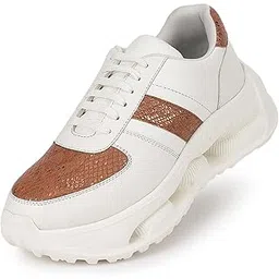 Women's Chunky Lace-Up Sneakers | Lightweight Casual Platform Women Shoes with Trendy Design & Extra Cushioning