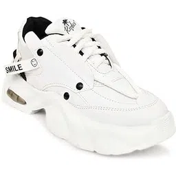 Sneakers for Men | Lightweight & Cushioned Footwear | Casual Sport Lace-Up Shoe with Breathable Mesh SRD_RRR-White