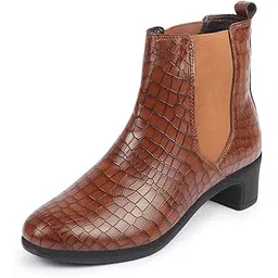 Women Flared Heel Boots