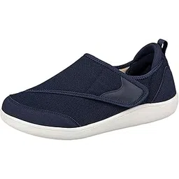 ™ Men's Walking Shoes Low Top Cushioning Adjustable Strap Wide Round Toe Flats 39 Dark Blue | Men's Shoes