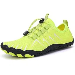 Anti-Slip Rubber Athletic Hiking Water Shoes for Mens Womens | Barefoot Aqua Swim Walking Shoes | Five-Finger Shoes | Running Shoes Lightweight Sneakers - Color: Green | Size: 41