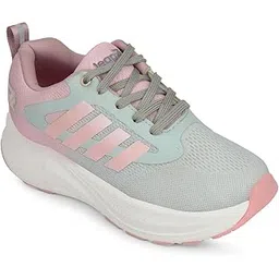 Leap7x REMSY-1 Lacing Sports Running Shoes for Women - Pink | Comfortable and Durable - Suitable for Lace-Ups Gym, Walking, Jogging and Outdoor Shoes for Ladies - Cushioned Footbed