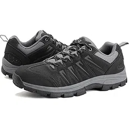 Men's Waterproof Hiking Shoes Leather Comfortable Lightweight Anti Slip Low Tops Outdoor Walking Work Shoes