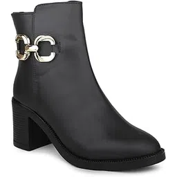 Women Block Heel Chelsea Boots Clog