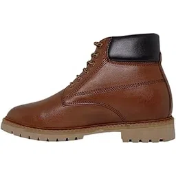 Height Increasing Tan Leather Ankle Boots for Men – 3 Inches