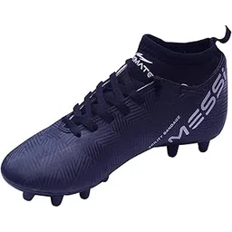 Black Ankle Synthetic Turf and Hardground TPU Sole Football Studs Shoes for Men (Size 4 to 10)