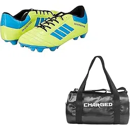 Sports Bag Adena Black with Gowin Football Shoe Destroyer Cyan Size-4