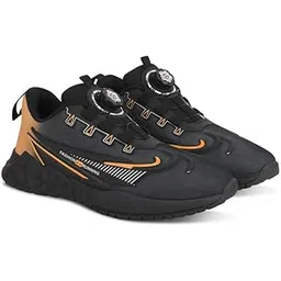 Snatch Auto Lace-Up Sports Shoes for Men| Stylish Printed Fabric Upper | Lightweight EVA Sole | No-Tie Comfortable Fit Sneakers | Trendy Footwear for Gym, Travel