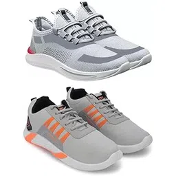 Exclusive Range of Modern Style Sports Running Shoes for Men (Pack of 2) Multi