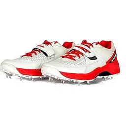 SEGA by Star Impact Pvt. Ltd. Men's Reach Spikes Cricket Shoes (White, Numeric_8)