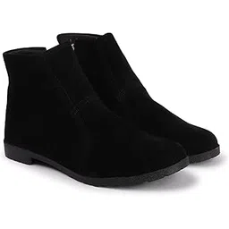 Women's Suede Ankle Boots, Brown, Flat Heel, Casual Style