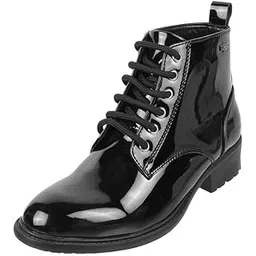 Women Patent Leather Combat Boot
