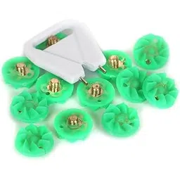 WMX Soft Spikes Replacement for Cricket Spike Shoes, Hockey, Golf & Other Sports, Metal Threading Screw Size ¼ Inch (11 Count + 1 Spanner) (Green)