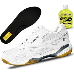 Grade Winner Memory Foam Badminton Shoes for Men | Non Marking Shoes for Badminton Men | Squash Shoes and Table Tennis Non Marking Shoes for Men | Lightweight and Comfortable Gum Sole Shoes