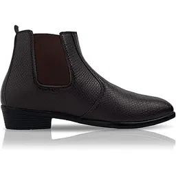 Men's Chelsea Boots, Snake Pattern Leather, Black Ankle Boots with Elastic Side Panels, Stylish & Versatile Formal & Casual & Versatile