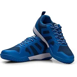 Unisex-Adult Ultra Max Non-Marking Cushion Badminton Shoe (Blue/White, 11UK)