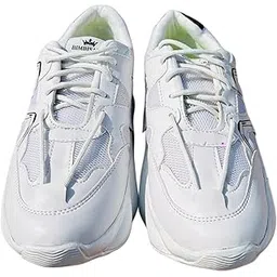 Men’s Sports Sneakers with TPE Sole | Lightweight White Running & Casual Shoes, Walking & Gym