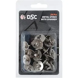 Unisex Adult's Metallic-Fiber Metal Spikes & Spanner for Cricket Shoes, Multicolour