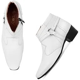 Men's 2" Height Increasing Synthetic Material Casual Formal Chelsea Ring, Slip-On Boot with Pu Sole.