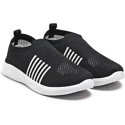 Women's Slip-on Knit Walking Shoes | Breathable Lightweight Sneakers with PVC Sole | Comfortable Casual Shoes for Walking, Gym, Travel, Outdoor Use