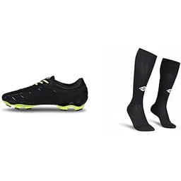 Nivia Dominator 20 Football Studs (UK 7, Black), Professional Grade, Anti-Slip Design, Enhanced Grip, Match Quality Construction