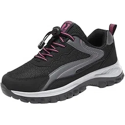 Women's Walking Shoes | Large Size Comfortable Sports Shoes | Lightweight & Breathable Shoes for Middle-Aged Women| 38 | Black