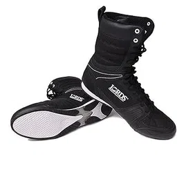Boxing Ring Shoes, Martial Art Shoes for Sports Games for Boys and Girls- Black Color