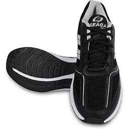 Men Lightweight Breathable Mesh Running Shoes, Stylish Red Lace-Up Sports Sneakers with Cushioned Insole & Anti-Slip Sole,Ideal for Playing Badminton, Cricket