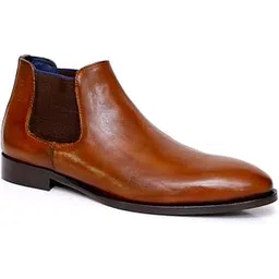 Real Leather Men Black Chelsea Boot