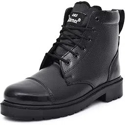 DMS Genuine Leather Light Weight & Flexible Pu Sole Army NCC Police Shoes, Boots for Men