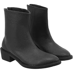 HVNLY Luxury Boots for Women | Premium Leather Ankle Boots with Comfortable Elegant Stylish Block Heel Knee High Boots with Zipper Boots | Stylish Fashion Footwear