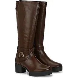 Brown Women Knee ankle boots 66370