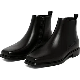 The Ashford – Men’s Stylish Vegan Leather Chelsea Boots with Side Zipper & Elastic Panel, Square Toe Ankle Boot (Tan/Black/Brown)